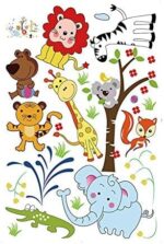StickieArt Jungle Toons Animal Wall Stickers, Home Decoration DIY Removable Decals for Kids Nursery Bedroom Living Room - Image 6