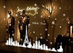 Oren Empower Self Adhesive White Town Eiffel Tower Wall Sticker/Waterproof Peel & Stick PVC Vinyl Theme Beautiful Wall Sticker for Bedroom, Living Room, Dining Hall, Master Room - 166 X 110 Cm - Image 3