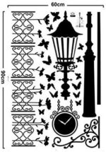 Street lamps and Iron fence Wall Decal Sticker Self - Adhesive Street lamps and Iron fence Instant Wall Decal Sticker for Living Room Bedroom - Image 3
