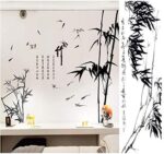 Chinese Style Ink Bamboo Wall Stickers for Bedroom Decor Sofa Background Airplane Pastrol Mural Door DIY Wall Posters Sale - Image 5