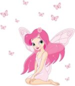 Fairy Elf Little Girl Wall Stickers Wall Nursery Baby Girl Baby Boy Children Kids Room Bedroom Sticker size 50x70 jm8257 - Image 2