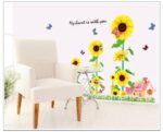 Short & Sweet: > Vibrant Sunflower & Butterfly Wall Sticker Set - DIY Home Decor  size 60x90  mj9001 - Image 7