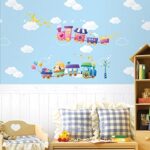 DM570092 Train Moon Star Pinwheel Wall Decals Home stickers paper sukurattia-topikutya- DIY Mural Kids Nursery Baby Room Decoration - Image 3