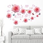 Pink Heart Rose Wall Stick Bedroom Sitting Room Ambry Self - Dip Stick Painting Background Decoration size 50x70 sk7175 - Image 4