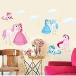 Cartoon Princess and Unicorn Wall Decals NC5070 - Image 2