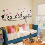 Good Life The Bird Will Sing for Us Birds Sing on A Line Music Wall Decor Decal Sticker Black wall sticker size 50x70 ay7019 - Image 4