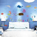 Cartoon Sea Animals Treasure Wall Stickers Removable Home Decor Wall Decals PVC Art Mural Baby Boys Girls Kids Bedroom Kitchen Decoration Poster size 60x90 df5077 - Image 3