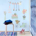 Sk7159 Now Cartoon Flower Balloon Car Pattern Wall Sticker Bedroom Wardrobe Art Background Decal Wall Decor Muraux - Image 3