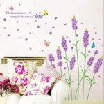 Beautiful Lavender Flowers Vinyl Wall Stickers for Bedroom - Image 2
