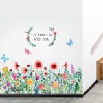 JAAMSO ROYALS Colourful Blooming Flower with Coloured Butterfly Wall Stickers for Living Room Flowers, Floral Wall Stickers, Flower Sticker, Nature Wall Stickers (90 CM X 60 CM) - Image 3
