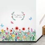 Ht94014 JAAMSO ROYALS Colourful Blooming Flower with Coloured Butterfly Wall Stickers for Living Room Flowers, Floral Wall Stickers, Flower Sticker, Nature Wall Stickers (90 CM X 60 CM) - Image 2