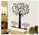 Oren Empower 90 cm Black Decorative Bird Tree Wall Sticker Self Adhesive Sticker  size 60x90 ay9105 - Image 2
