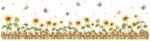 Removable Cartoon Animal Wall Stickers with Butterflies and Flowers, PVC Home Decor Wall Decals for Babies, Kids, Girls, Kitchen Decor, Posters (Sunflower Butterfly Fence) size 50x70 xls7178 - Image 3