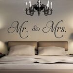 Letters Mr and Mrs Removable Family Wall Decals Lettering Vinyl Wall Art for Bedroom - Image 2