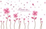 Color rosa flores mariposas vinilo de pared para el hogar papel adhesivo extraíble Living comedor dormitorio Cocina murales arte imagen DIY Stick Niñas Niños Kids Nursery Baby sala de juegos decoración size 50x70 xl7057 - Image 3