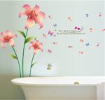 Wall Stickers Lily Pink Red Tulip Floral Flower Home Decor Lobby All Room Decal Removable  size 60x90 ay9274 - Image 2