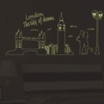 WALLSTICKER LONDON THE CITY GLOW IN THE DARK BRIDGE ABQ9603 - Image 4