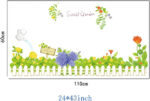 Sweet Garden Green Grass Flowers Wall Decal Home Sticker Paper Removable Living Dinning Room Bedroom Kitchen Art Picture Murals DIY Stick Girls Boys kids Nursery Baby Playroom Decoration size 50x70 ay7222 - Image 4