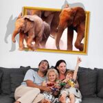 Removable 3D Background Elephant And Baby Elephant Living Room Bedroom Decorative Wall Stickers - Image 3
