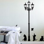Generic PVC Cat Print Home Living Room Self Adhesive Wall Sticker 70 x 50cm Black White - Image 2