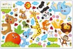 Xl8281 Animal Pull Radish Pattern Cartoon Wall Stickers Living Room Bedroom Bedside Kindergarten Classroom Children Room - Image 5