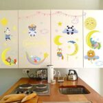 Sk7161 Cartoon diy wall sticker for kids rooms Sleeping Dreaming animals moon stars clouds decor bedroom window wardrobe door stickers-XSQ - Image 5