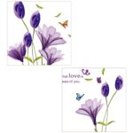 Cute 3D Purple Flowers Wall Sticker Art Mural Decal for Living Room Kitchen Desk Background size 70x50 xls7113 - Image 5