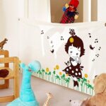 Shy Girl Birds Singing Music Notes Flowers Green Leaves Wall Decal PVC Home Sticker House Vinyl Paper Decoration WallPaper Living Room Bedroom Kitchen Art Picture DIY Murals - Image 3