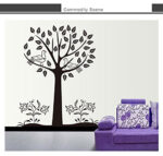 Oren Empower 90 cm Black Decorative Bird Tree Wall Sticker Self Adhesive Sticker  size 60x90 ay9105 - Image 3