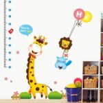 JANOMI height chart wall sticker,wall stickers & murals, Baby Height Growth Chart Ruler Giraffe Height Chart Wall Decals Children Height Measurement Chart Wall Stickers for Kids Room Nursery - Image 3