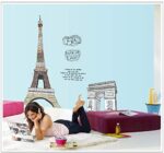 France Eiffel Tower Wall Sticker with quotes AY1930 - Image 3