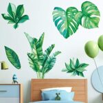 Amaonm Removable 3D Nordic Green Plants Fresh Leaves Wall Decals Nursery Decor Leaf Wall Stickers DIY Wall Art Decor Decoration Sticker for Home Living Room Girls Bedroom Offices Green SK9239 - Image 4
