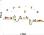 Cartoon Car Road Wall Stickers Removable Wall Decals Home Decor PVC Art Mural Baby Boys Girls Kids Bedroom Kitchen Decoration Wall Stickers Posters - Image 4
