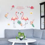 Funif Cute Flower and Flamingo Wall Stickers DIY Removable Animals Wall Decals Decorative Wall Mural Wallpaper for Bedroom Pink - Image 5