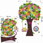 Lovely Owlets Swinging Tree Wall Sticker Zy1015 - Image 5