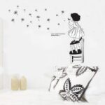 Xys8045 Creative Wall Stickers Removable Wall Decals Home Decor PVC Art Mural Baby Boys Girls Kids Bedroom Kitchen Room Decoration Wall Sticker (A Girl is Blowing Dandelion) - Image 2