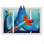 Xh9227Hesily Wall Sticker 3D Animal Removable Wall Decals,Cute cacrtoon Animal Wall Art Stickers,Creative Window Decal for kids'room Living Room Decor (4) - Image 2