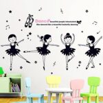 Xh1002 Dance Ballet Girls Kindergarten Classroom Cartoon Characters Children's Room Bedroom Wall Stickers, pvc white film material, big - Image 5