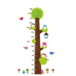 Simoshaw Height Measurement Growth Chart Tree Cute Monkey and Owls Wall Vinly Decal Decor Sticker - Image 7