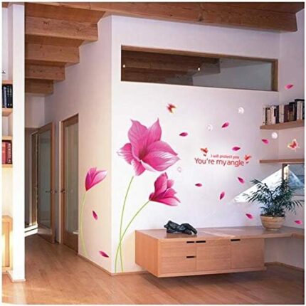 Removable Romantic Pink Orchid 3D Wall Paper For Home Decor, Waterproof Wallpaper For Living Room Baby Kids Girls Bedroom Decorative, Diy Wall Sticker, Wall Decals size 60x90 ay9277