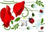 LD2035 Poppies Wall Sticker Decals Home Decoration Stylish Modern Flowers Living Room Bedroom Decoration Kitchen - Image 6
