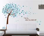 Asmi Collections Wall Stickers Blue Tree and Flowers AY9026B - Image 2