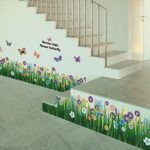 Amazingdeal365 Butterfly Grass Flower Stickers Removable DIY Vinyl Quote Wall Stickers for Nursery Nursery School Size:Approx.163cm x 50cm - Image 2