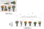 Q-T Sticker Potted Plant Living Room Bedroom Background Wall Plant Flower Wallpaper (Color size 50x70 sk7106 - Image 6