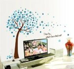 Asmi Collections Wall Stickers Blue Tree and Flowers AY9026B - Image 4
