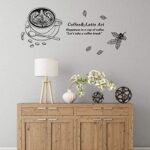 Removable Cafe Latte Coffee Beans Waterproof Wall Stickers For Kids Room size 60x90