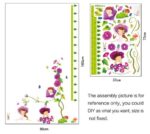 OneHouse Morning Glory Purple Flowers Little Children Measurement Growth Chart (60-180cm) Wall Sticker for Kids Room - Image 4