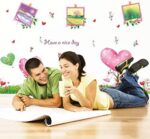 Cartoon Green Tree Grass Love Photo Frame Flower Wall Sticker Wall Decals Home Decoration Wallpaper size 50x70 xls7081 - Image 4