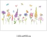 Tree Flowers Leaves Wall Stickers Removable Wall Decals Home Decor PVC Art Mural Baby Boys Girls Kids Bedroom Kitchen Room Decoration Wall Sticker (Wonderful Flowers Birds Butterflies Dragonflies) - Image 5