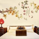 Flowers Koi Fish Carps with Chinese Old Sayings Harmonious Family Means Wealth Wall Stickers Living Room Bedroom Wall - Image 2